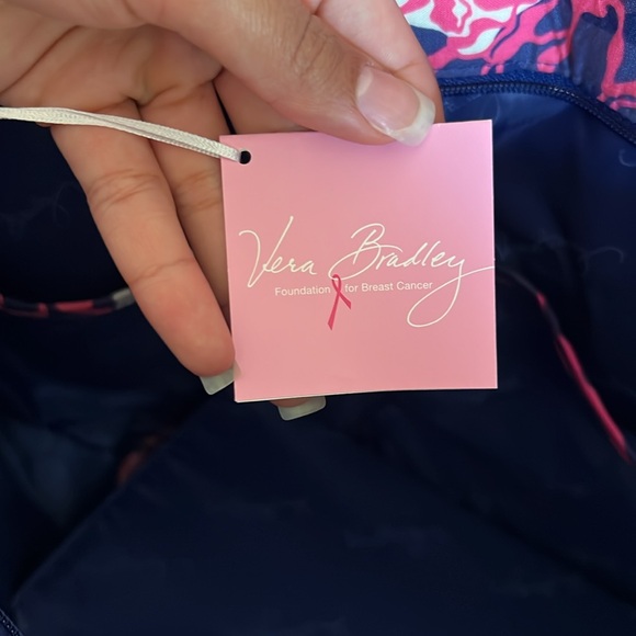 Jumbo Vera Bradley Pink/Purple Roses Weekender Tote - Picture 7 of 10